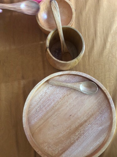 Sendok Teh Kayu Mahoni 10cm