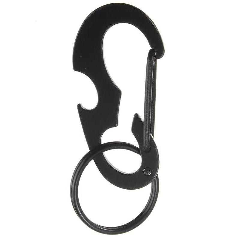 Relefree Black Beetle EDC Carabiner Stainless Steel with Bottle Opener - XT-11 - Black