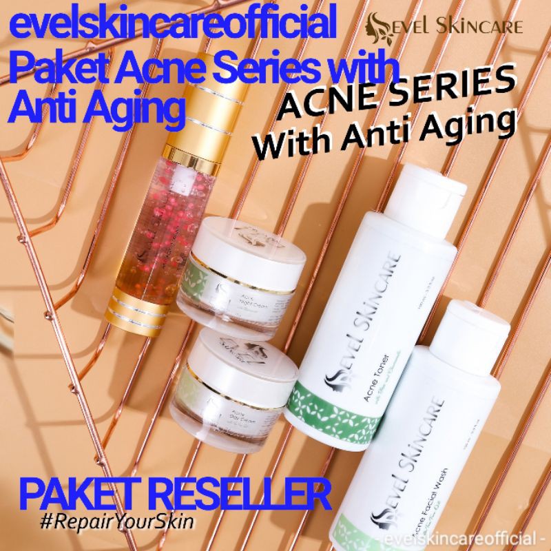 Evel Skincare Paket Acne Series Special Set with Serum Anti Aging