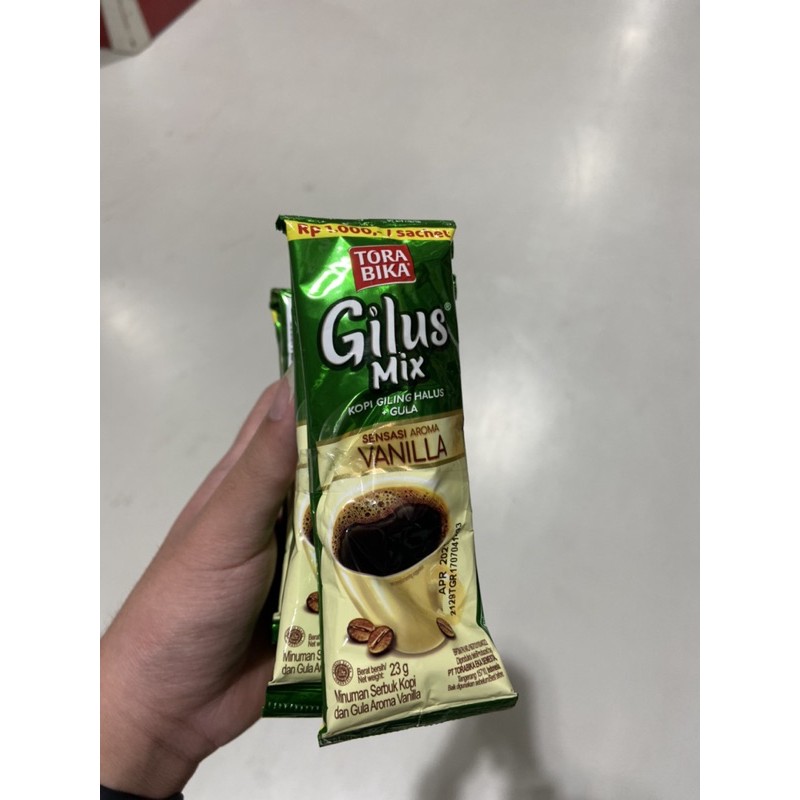 

Kopi torabika gilus mix rasa Vanila 1 renceng (isi 10 pcs)