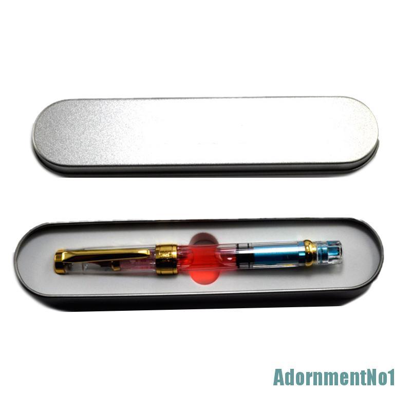 [AdornmentNo1]Colorful Wing Sung 3008 Piston Transparent Wingsung Fountain Pen Golden EF/F Nib