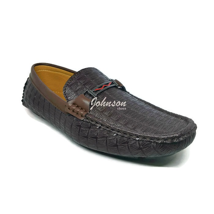 Sepatu Pantofel Mocasin Loafer Kulit Pria KYNZARA - ST 12 - 01 Coffee 100% IMPORT