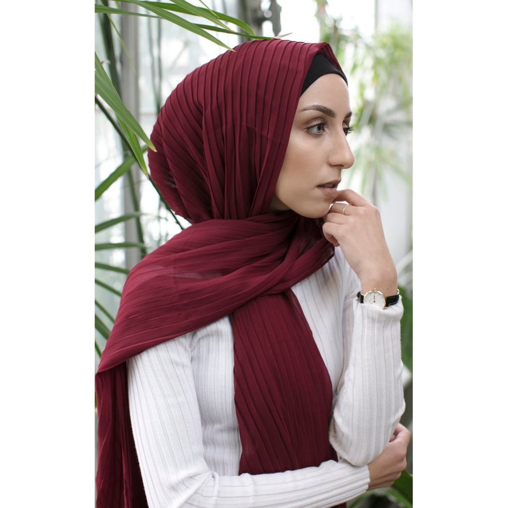 PASHMINA PLISKET FULL TANPA GARIS TENGAH LIDI MURAH PASMINA JILBAB HIJAB SHAWL PLEATED DUYUNG SABYAN