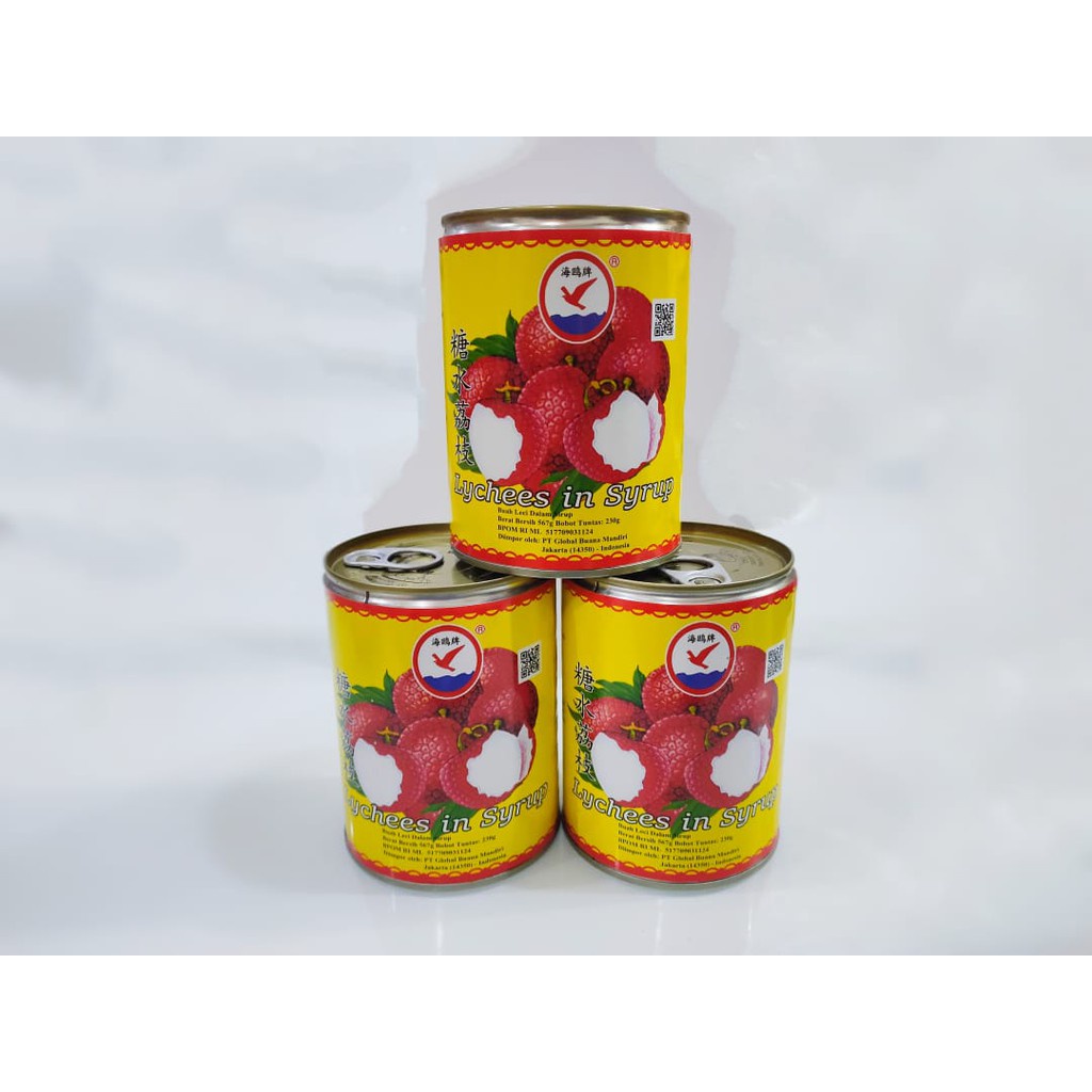

LYCHEE CAN BUAH LECI KALENG LYCHEES IN SYRUP HERRING BRAND dalam sirup 567gr 567 gr