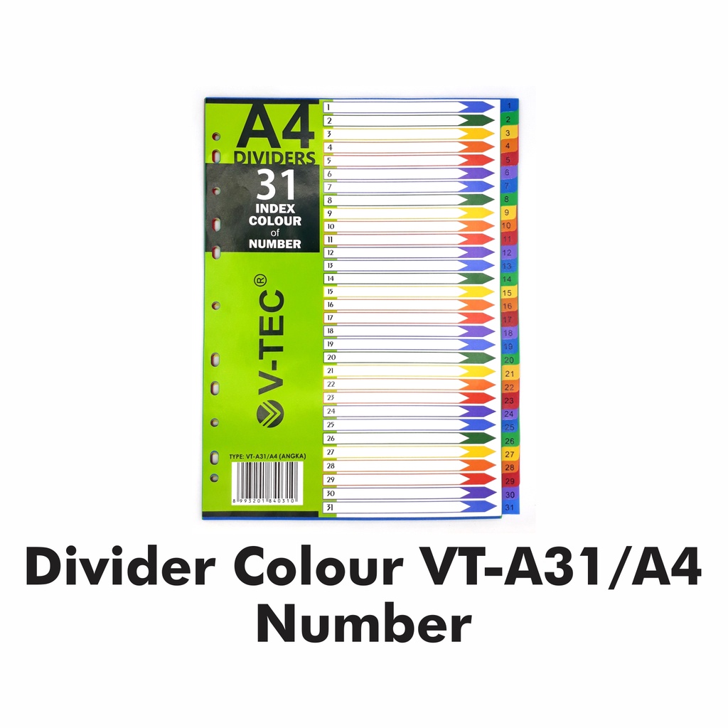 

V-TEC DIVIDER ANGKA TYPE VT-A31 A4