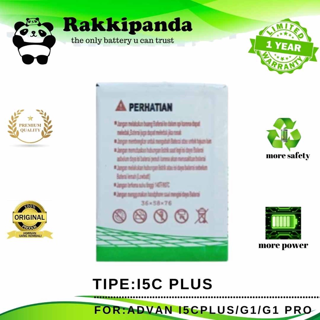 R/K- RakkiPanda - BP53MH Advan I5C Plus / G1 / G1 Pro Batre Batrai Baterai