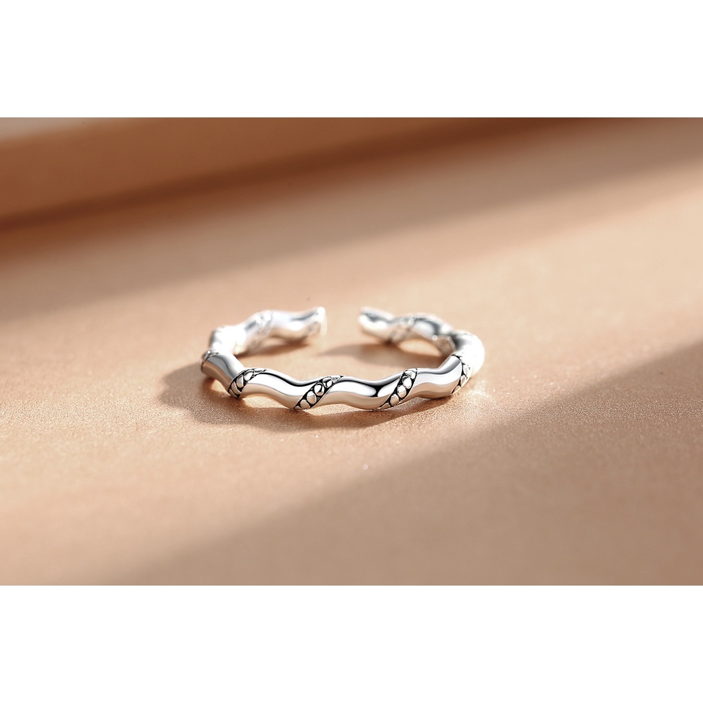 925 Perak Cincin Untuk Wanita/pasangan Cincin yang Dapat Disesuaikan Perhiasan Retro Slub punk