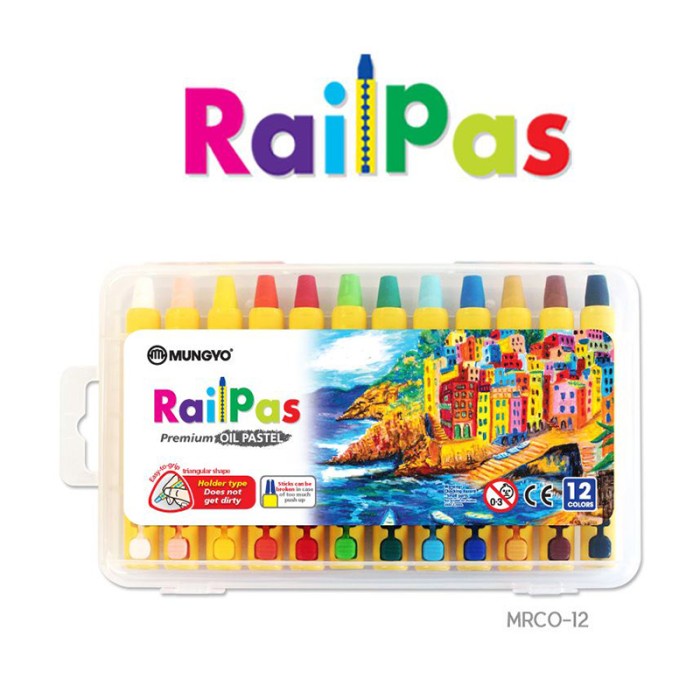 

PASTEL-DRY-OIL- MUNGYO - RAIL PAS 12 ASSORTED OIL COLORS -OIL-DRY-PASTEL.