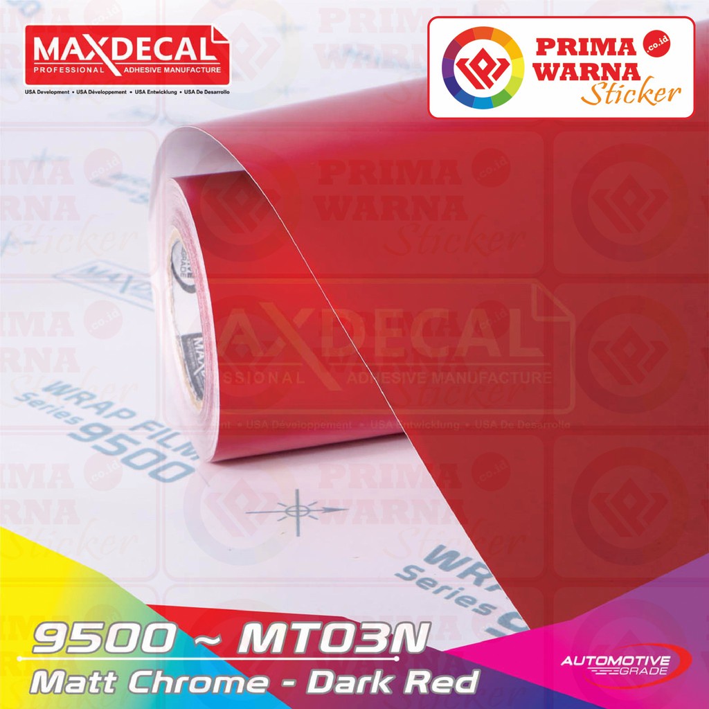 Maxdecal 9500 MT03N Matte Chrome Dark Red, Wrap Series Sticker, Meteran Lebar 152cm