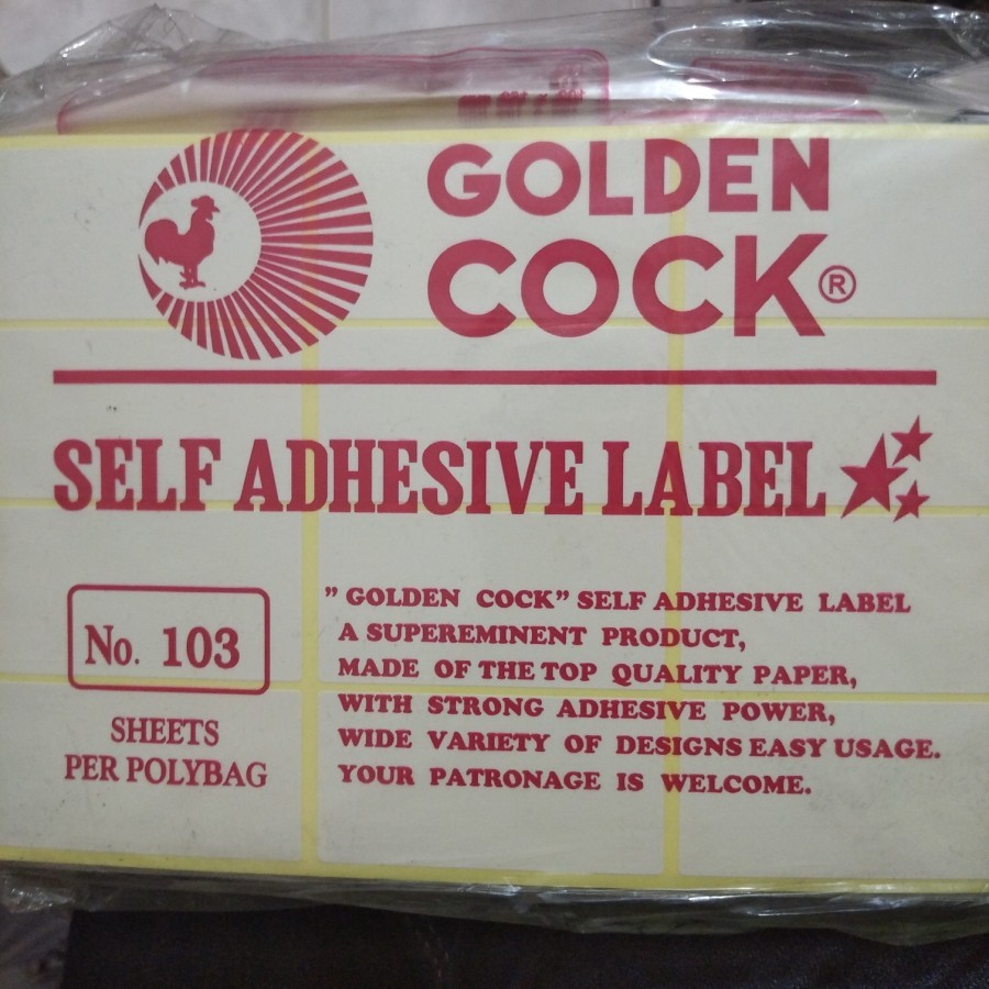 

kertas label golden cock 103