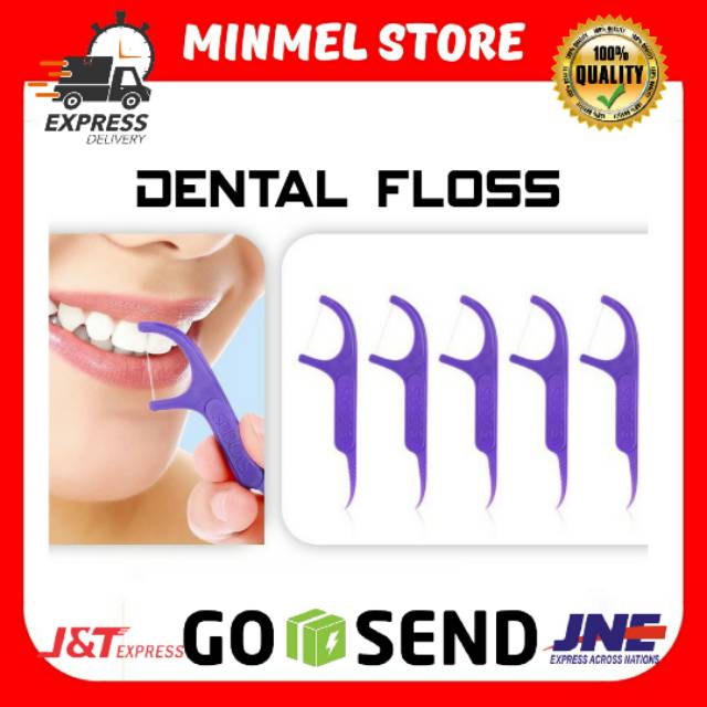 DENTAL FLOSS BENANG GIGI PEMBERSIH GIGI TOOTH TEETH WHITENING ISI 50 pcs