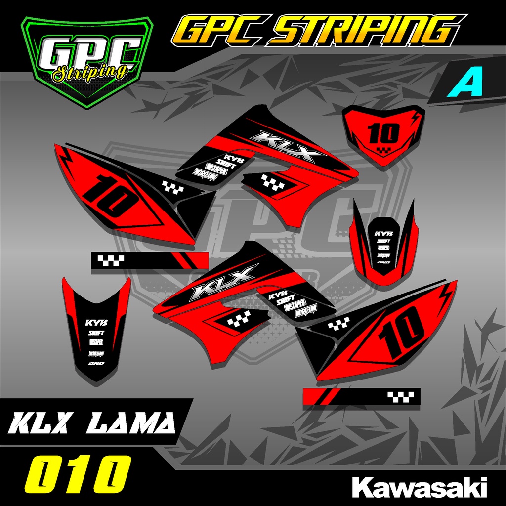 Sticker Stiker Striping Lis Variasi KLX 150 S / L Lama Desain Minimalis GPC 010