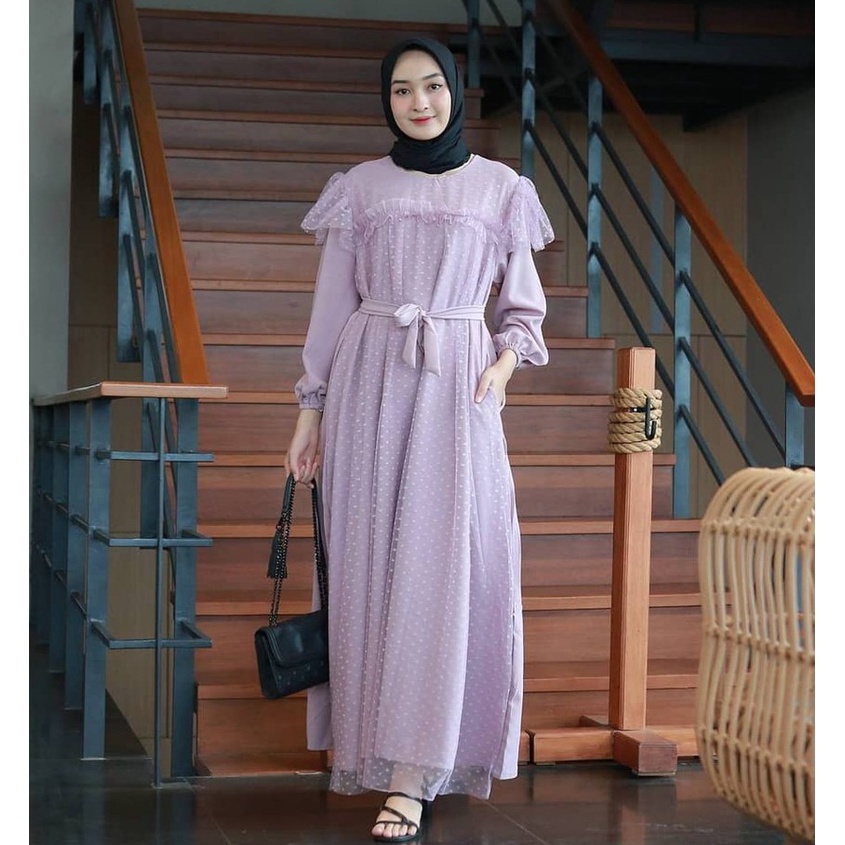 Gamis Kondangan Wanita Jumbo Ld 120 130 140 MIRA DRESS S M L XL XXL XXXL 5L Gamis Tile Remaja Kekinian