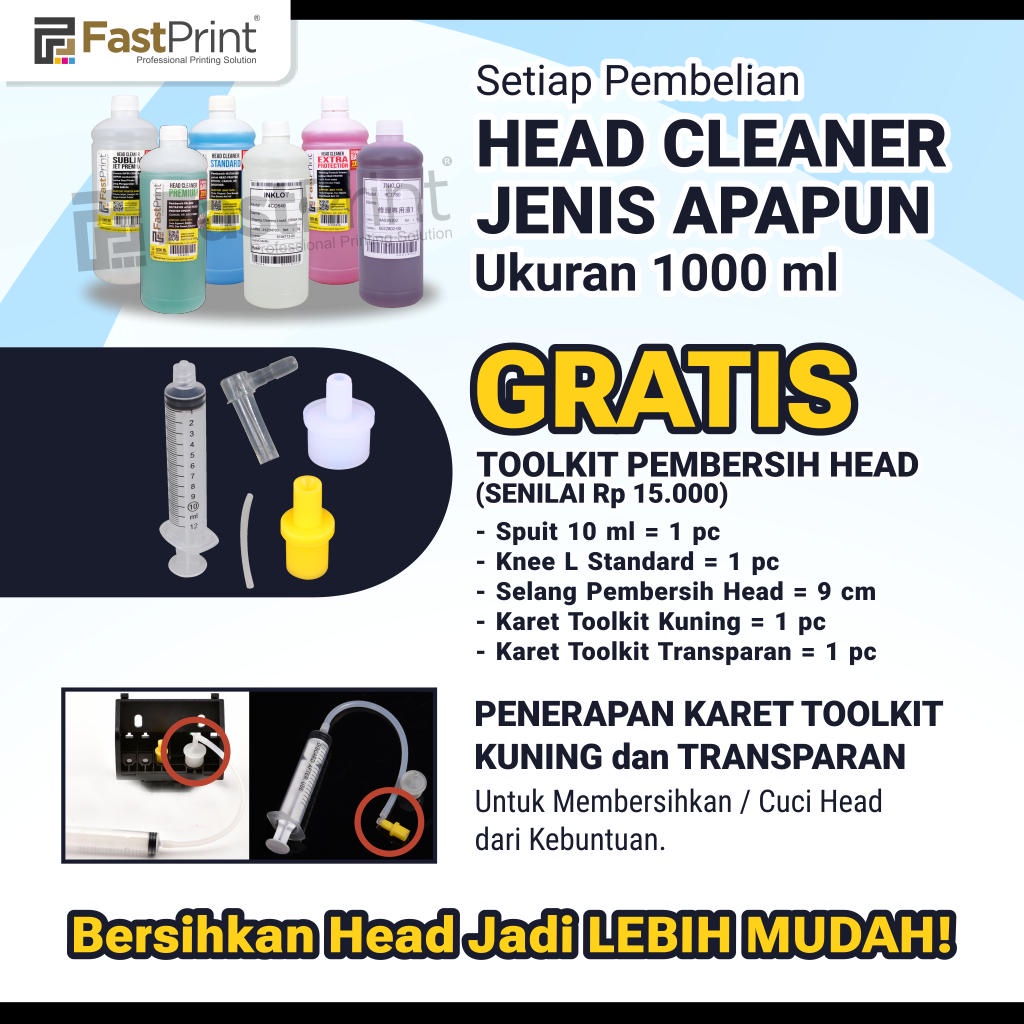 Head Cleaner Standard 1000ML Pembersih Head Printer Epson Canon HP Brother