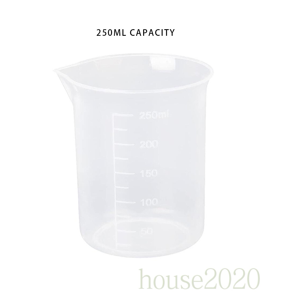 [HOUSE2020]Measuring Cup Plastic Scale Measure Jug Kitchen Measuring Container School Labor Beaker 250ML