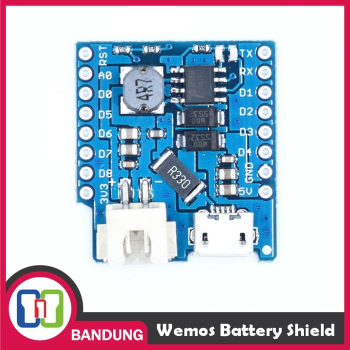 SINGLE LITHIUM BATTERY SHIELD CHARGING BOOST WEMOS D1 PRO MINI