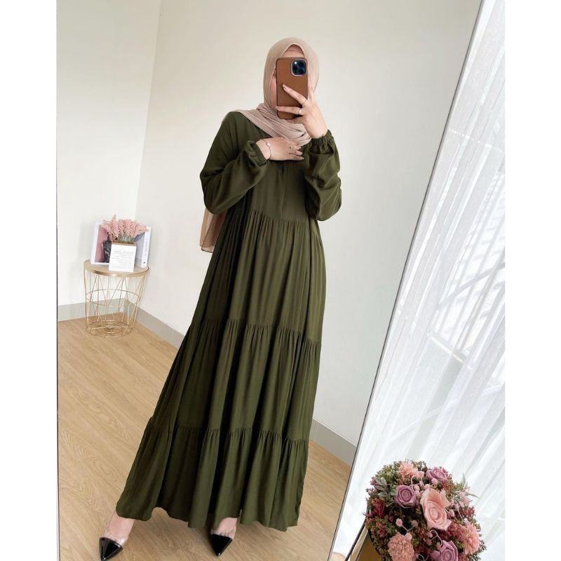 HANUM DRESS PREMIUM DRESS POLOS DRESS BUSUI DRESS RAYON ALLSIZE