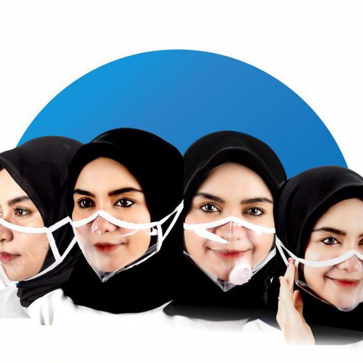 MASKER DEWASA TRANSPARAN BENING MIKA PLASTIK UNTUK TUNA RUNGU GURU PENGAJAR FASHION WEDDING EO EVENT