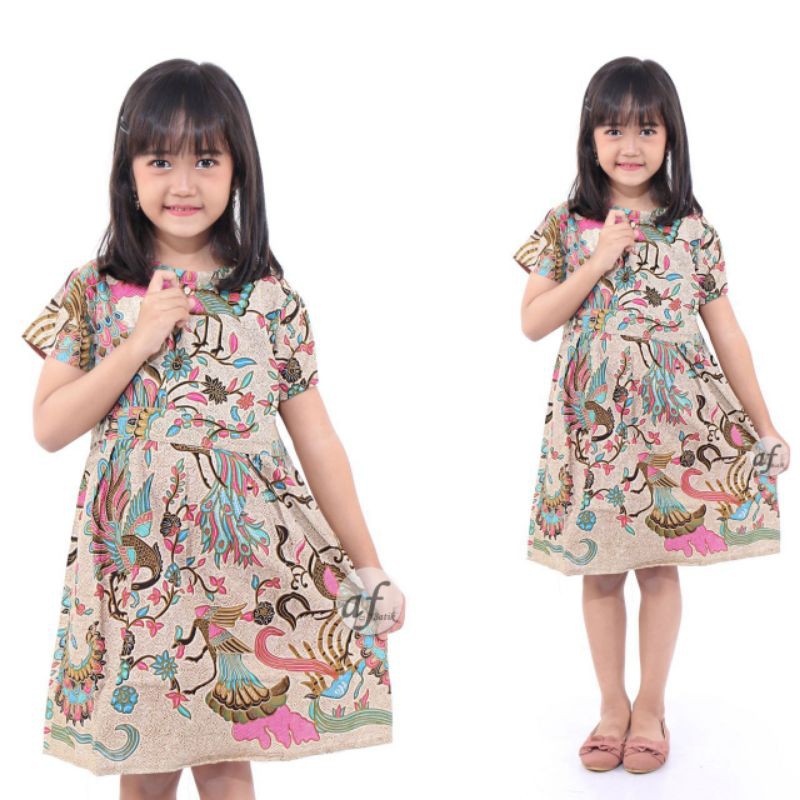 Dress batik Anak 2 sampai 10 Tahun - Baju batik Anak Perempuan Harga Grosir - (COD) bisa ecer