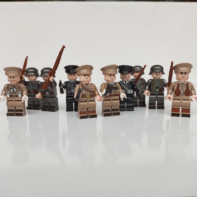 Lego WW2 Perwira Jerman & infantri + 1 pcs Senjata