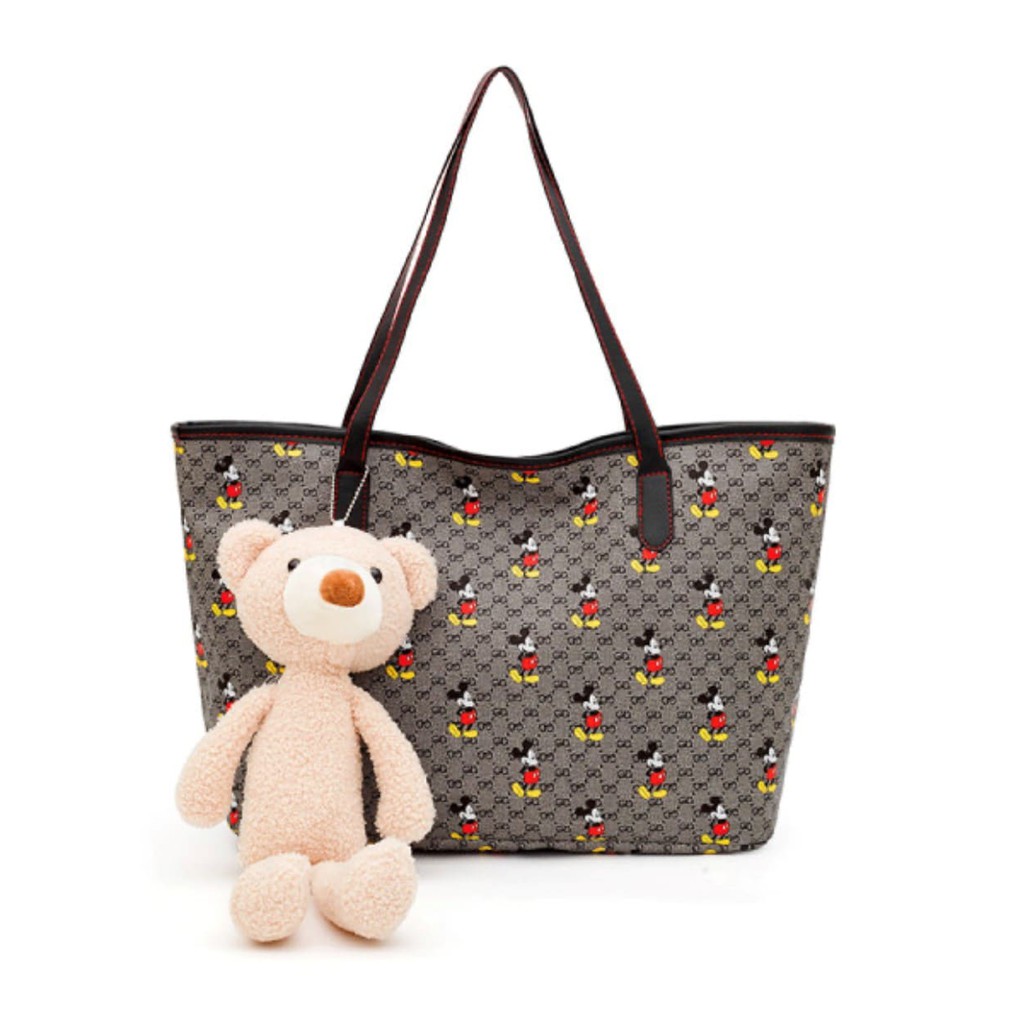 BJ64600 - BLACK/BROWN/GRAY - TAS BAHU MICKEY SHOULDER BAG FREE BONEKA IMPORT TAS WANITA FASHION IMPORT MODIS ELEGAN TERMURAH TERLARIS TERBARU BAGSTORE JAKARTA TAS BATAM ZCJ4600