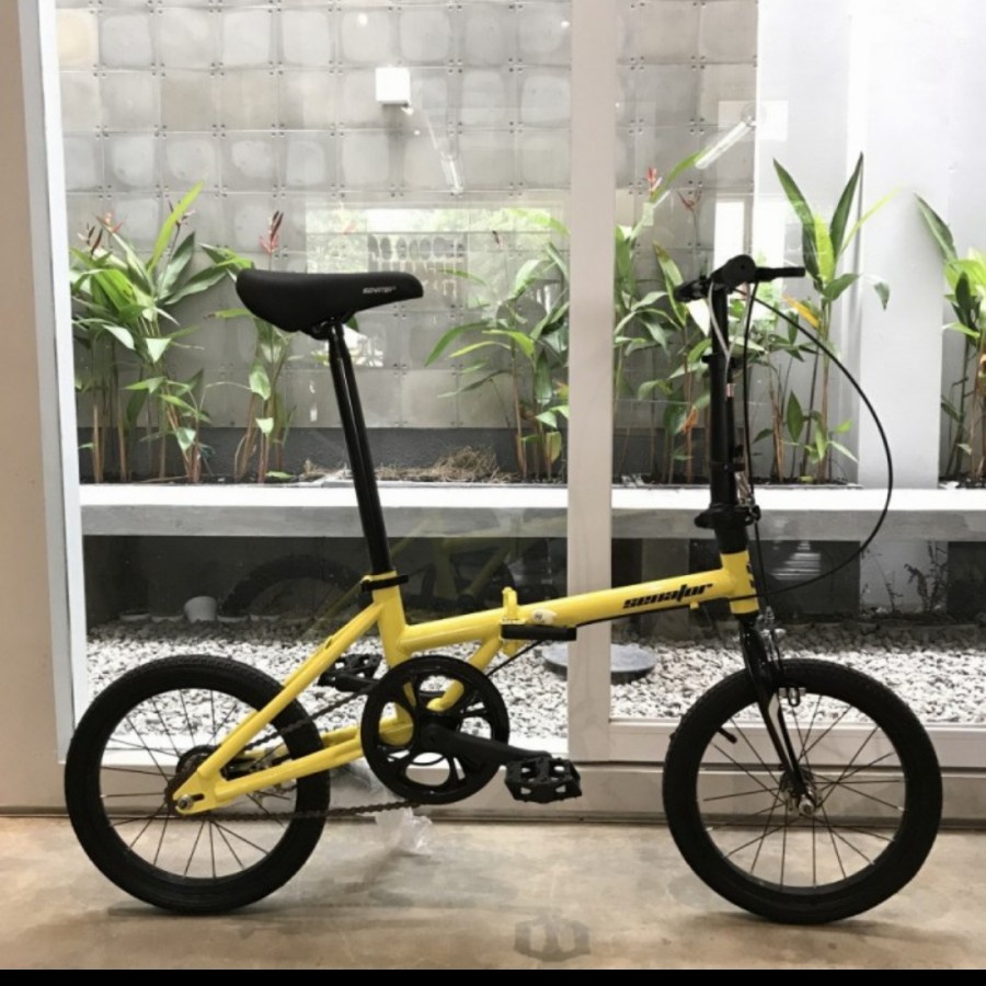 Sepeda Lipat 16 inch Senator Folding Bike - 1 speed-kuning
