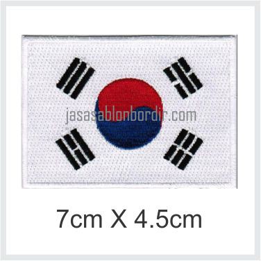 Emblem Bordir Bendera Korea Selatan