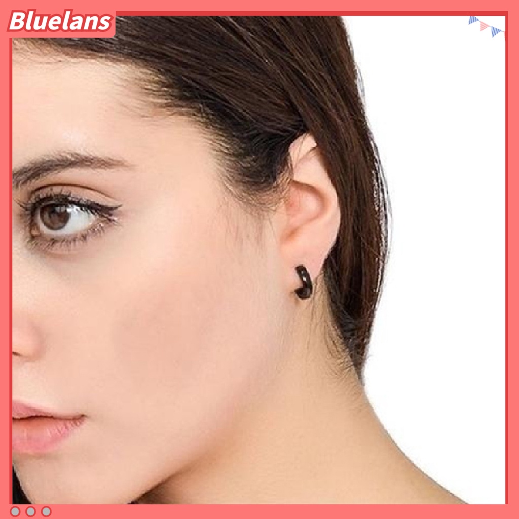 Bluelans 4 Pairs Earrings Set Safe Popular Stainless Steel Stainless Steel Dumbbell Ear Stud for Men