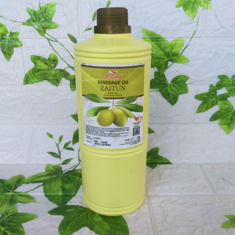 HEVINY MASSAGE OIL ZAITUN 1 LITER MINYAK PIJAT URUT SALON SPA
