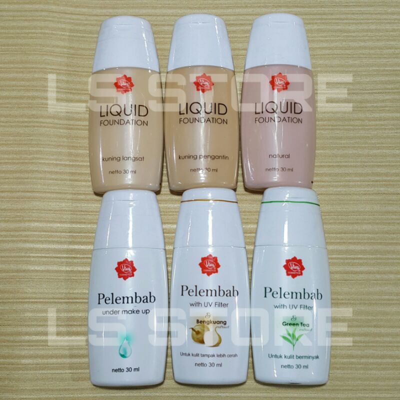 VIVA LIQUID FOUNDATION / ALAS BEDAK / PELEMBAB MOISTURIZER 30 ML