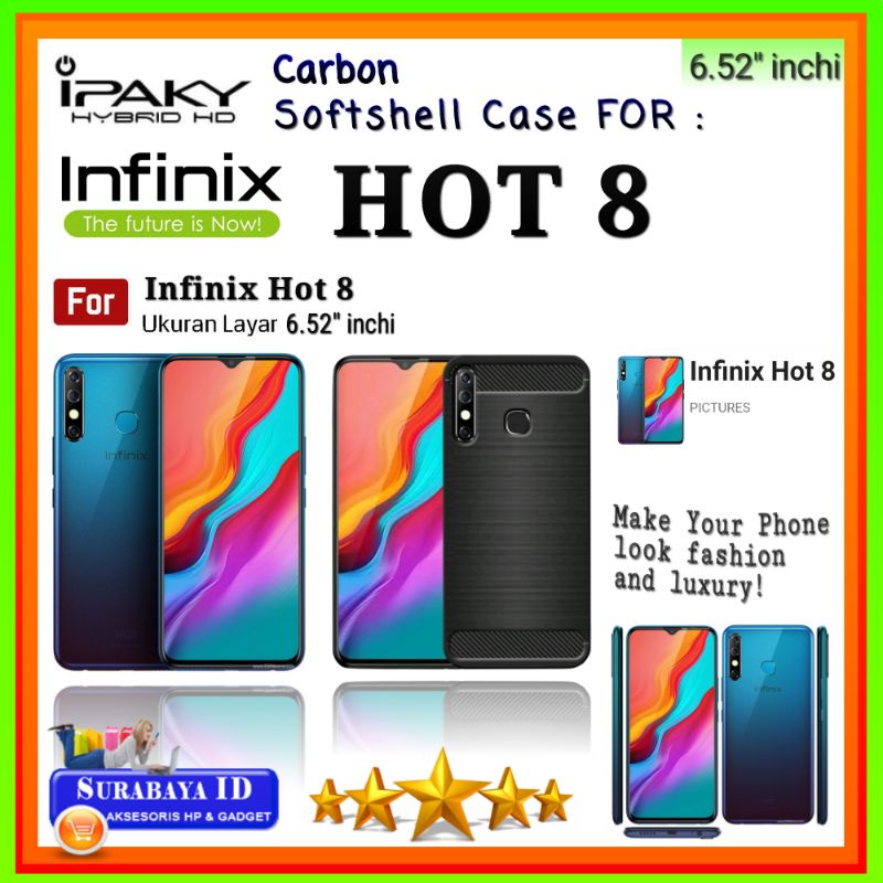 Casing Case Infinix Hot 8 (6.52"inchi) | Soft Case iPaky/HYBRID Dove Matte Infinix HOT 8