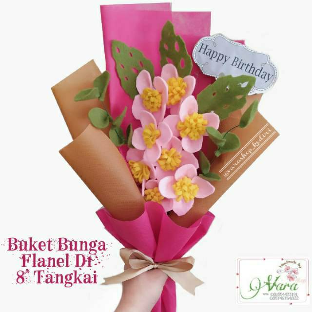 Buket Bunga Flanel D1 8 Tangkai / Bunga flanel / Buket Bunga Flanel / Buket Bunga / Bunga Flanel
