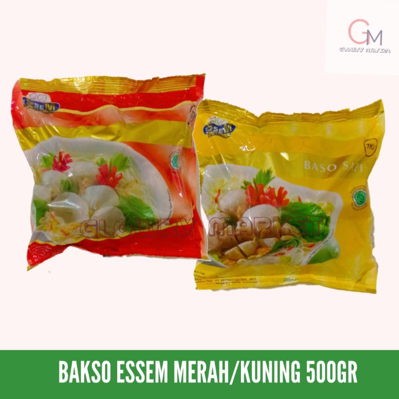 

BAKSO SAPI ESSEM MERAH/KUNING ISI 50BTR 500GR BASO SAPI HALAL