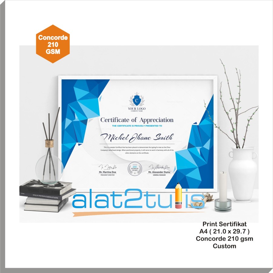 

Print Setifikat tebal warna A4 210 gsm