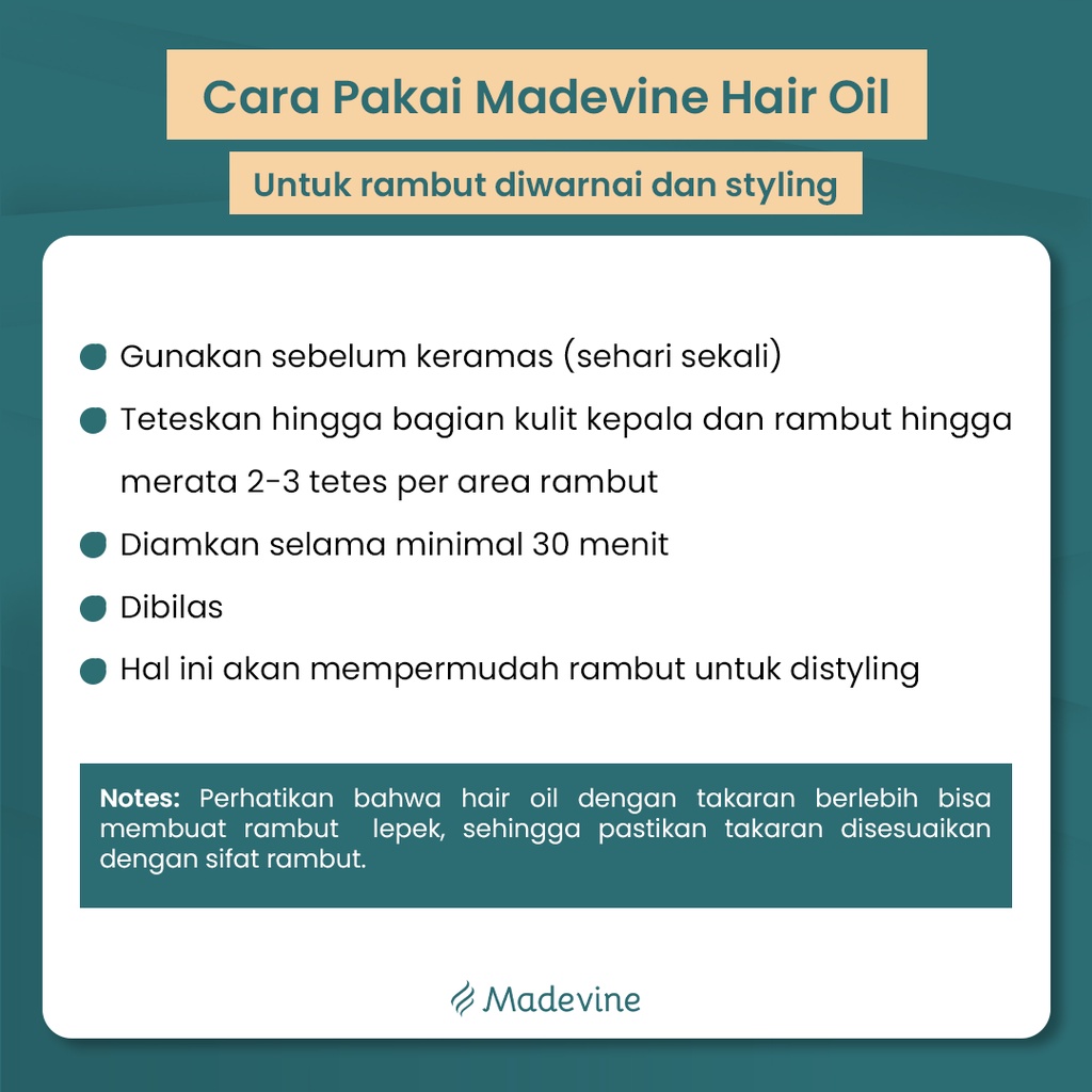 Serum Rambut Rontok Pria dan Wanita - Hair Oil Perawatan Rambut Rusak, Tipis, Kering, Bercabang, Ketombe - Madevine Hair Treatment-8