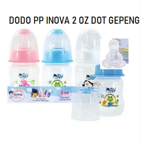 Dodo PP INOVA Botol Susu Asi Bayi Anak Dot Gepeng Pedodontic Orthodontic Nipple 60 ml 2 oz