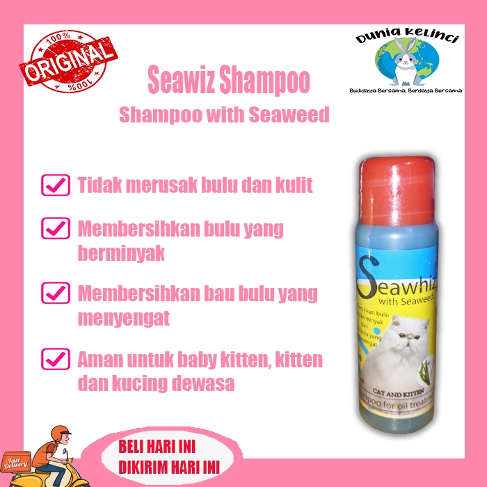 Shampoo Kucing Seawhiz Cat Shampo for oil treatment