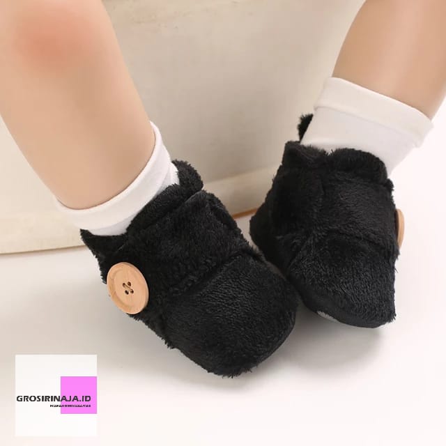 Sepatu Bayi Perempuan Model Bulu-Prewalker Perempuan 0-14 Bulan