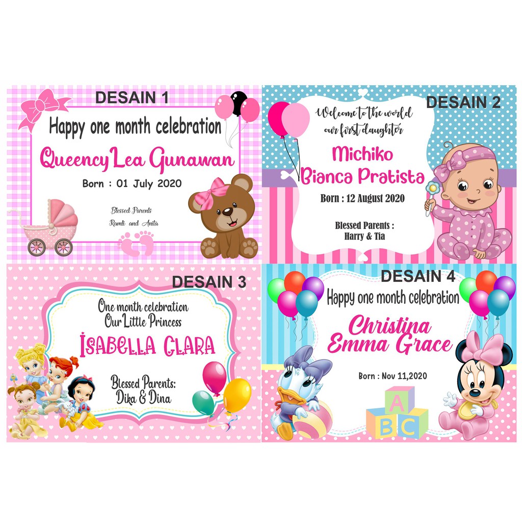 

STIKER LABEL GOODIE BAG BENTO MOTIF BABY GIRL