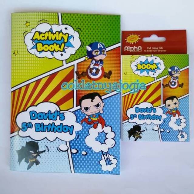 

Birthday Souvenir Set Buku Aktivitas dan Pensil Warna Box Tema Superhero Chibi