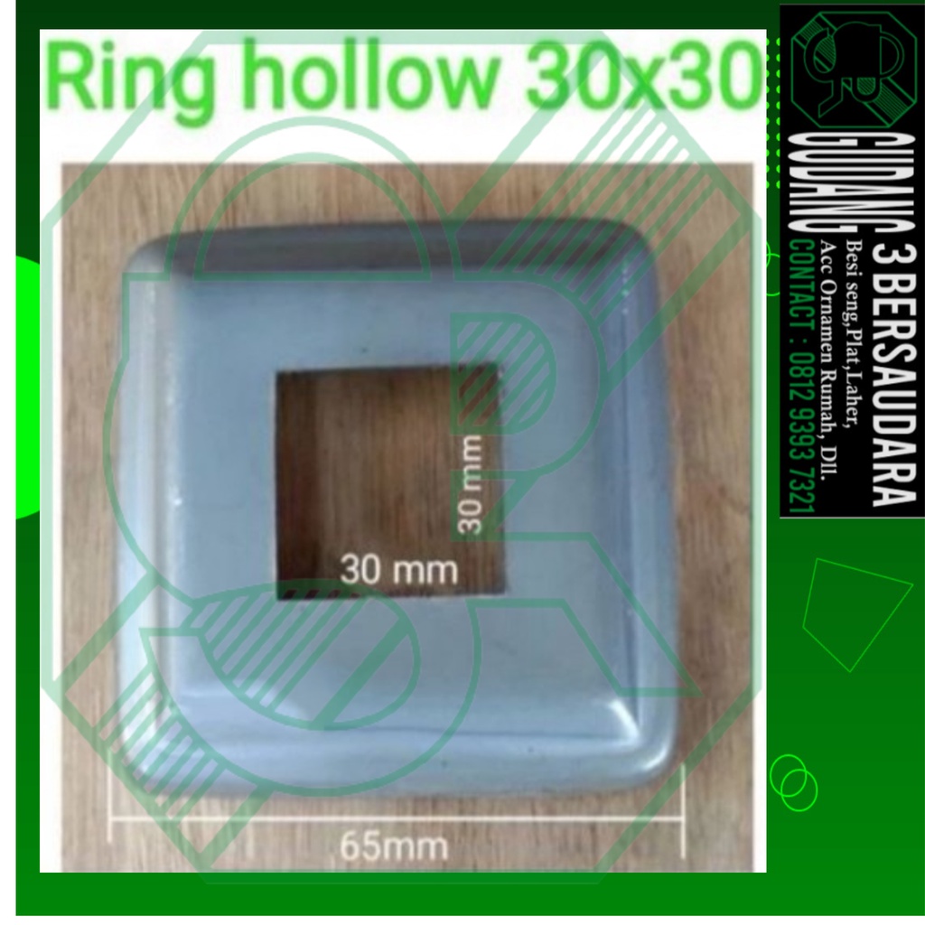 ring hollow ukuran 30x30 mm tapak hollow minimalis aksesoris pintu pagar besi Berkualitas