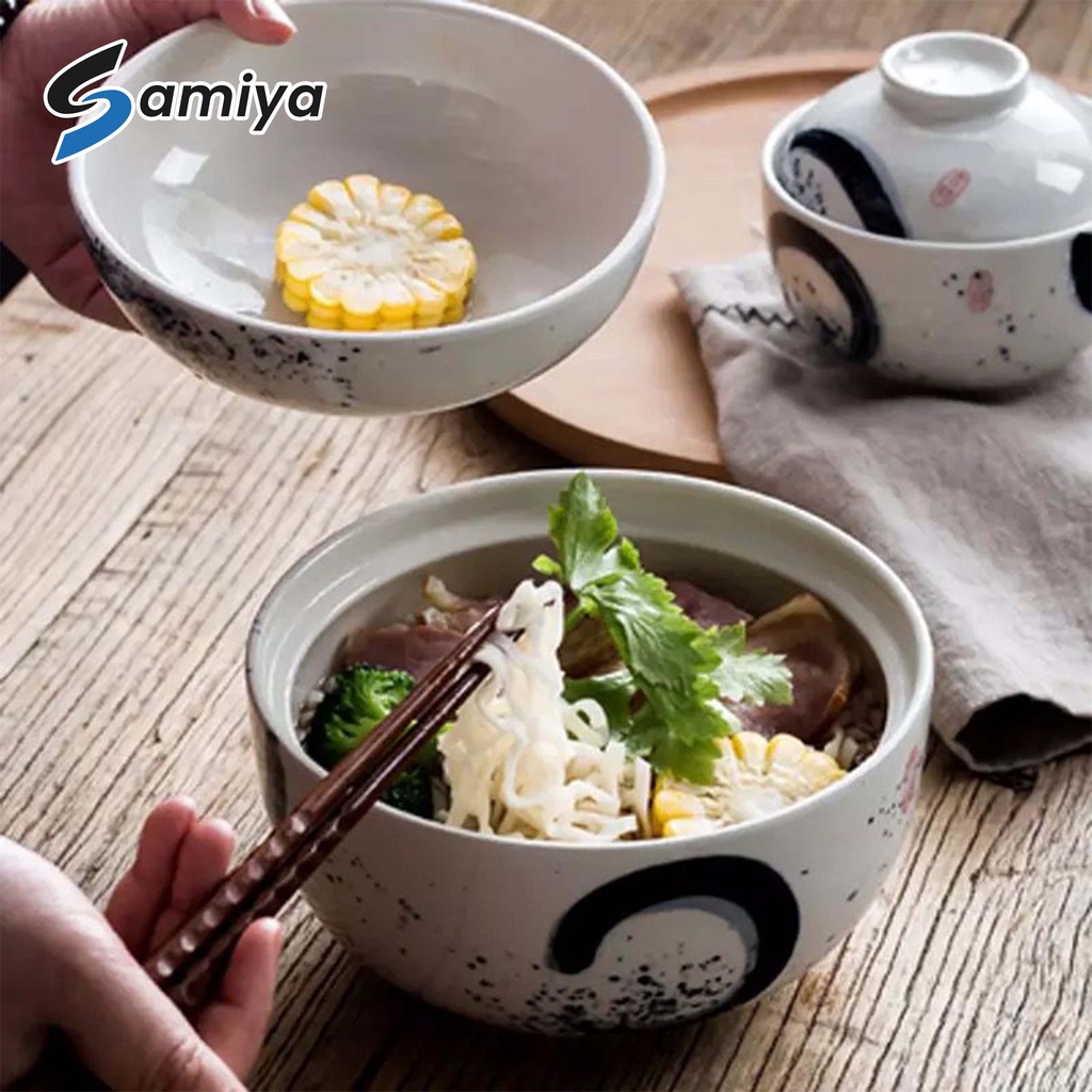 japanese style ceramic stew pot soup rice bowl H / mangkok makan keramik lauk soup nasi set 2in1