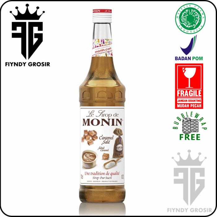 

SALTED CARAMEL SYRUP 700ml merk MONIN /Sirup/Cafe/ Monin /Kedai/Kopi