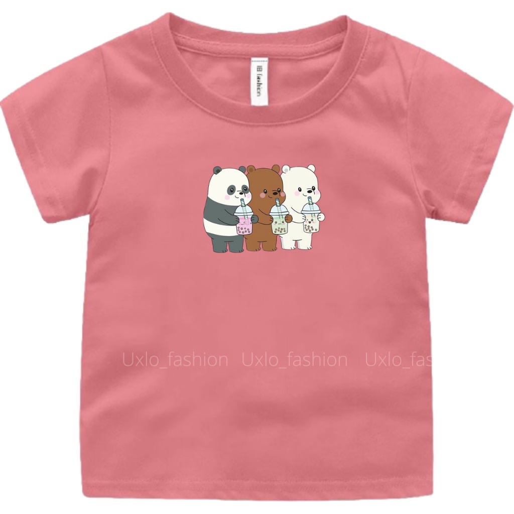 ATASAN BAJU KAOS ANAK PEREMPUAN DAN LAKI LAKI UNISEX MURAH MOTIF BERUANG BEAR CUTE IDEAL USIA 2 3 4 5 6 7 8 9 TAHUN UXLO FASHION