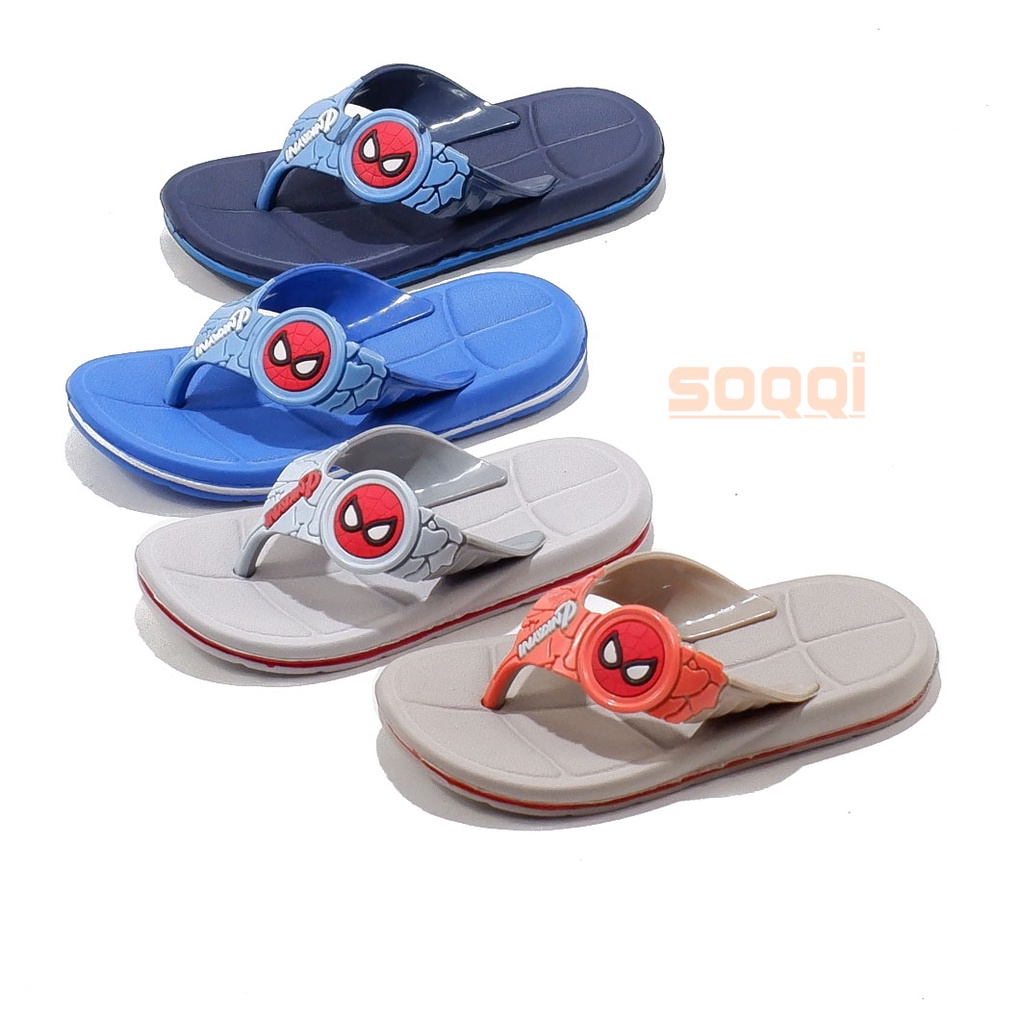 Sandal Japit Karet Import Anak Inkayni Cowok original sendal jepit anak-anak laki laki  Motif Spiderman 2009 k promo murah bisa cod 24-29