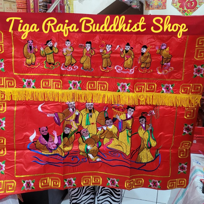 Towi Meja Altar - Towi Kain Merah Altar Sembahyang 8 Dewa