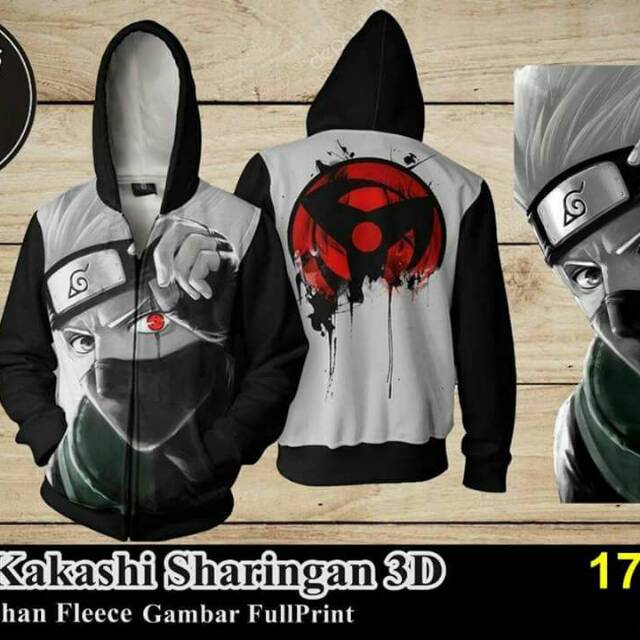 Jaket Naruto Kakashi 3D full prin