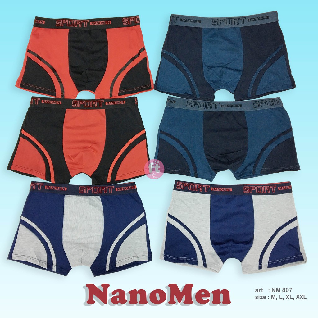 NANOMEN | Celana Dalam Boxer Pria / Celana Dalam Segi4 Pria / art NM 807