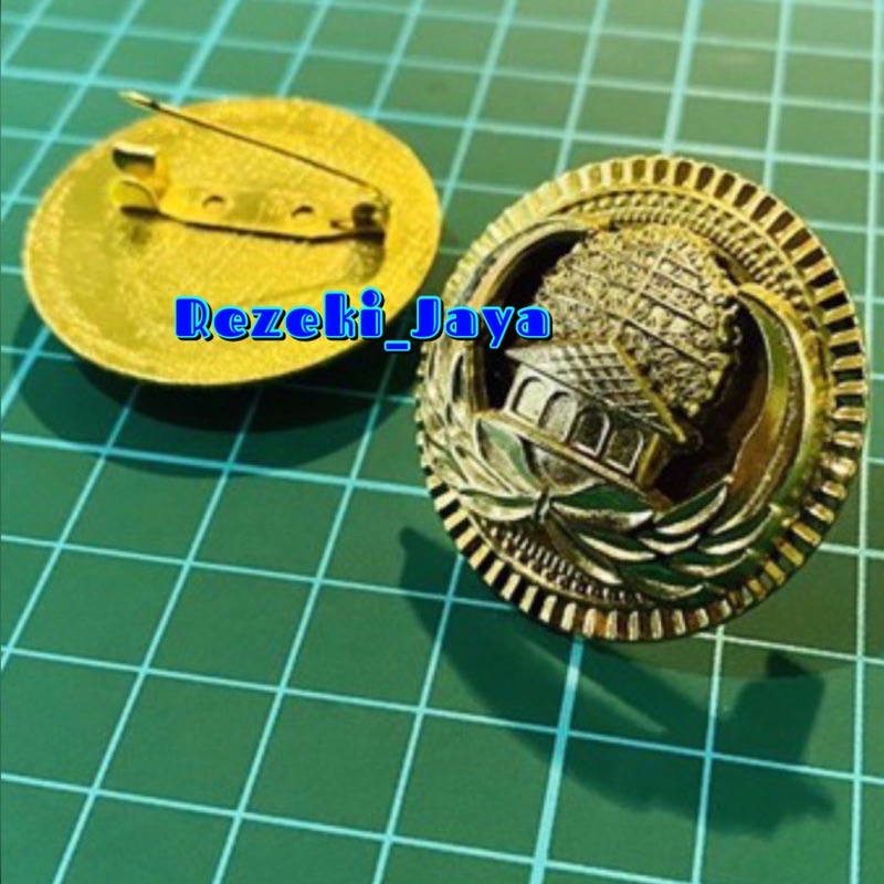 Pin KORPRI Tumpuk Bulat Gerigi Peniti 3.5cm Kuningan ASLI PREMIUM Bangkok Satuan tebal 3mm ORIGINAL