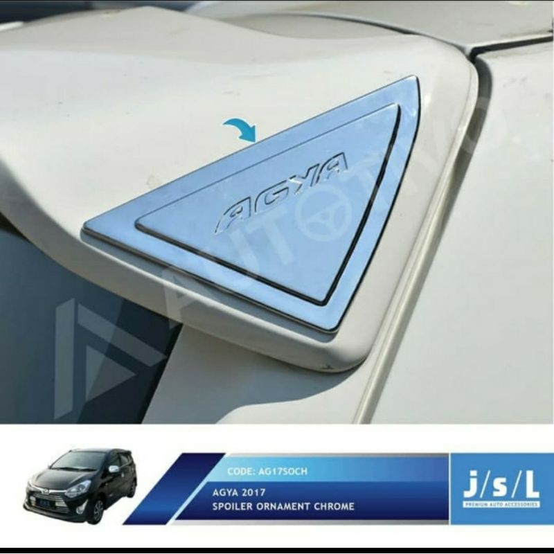 New Agya 2017 Spoiler Ornamnet Chrome Aksesoris Mobil Toyota Agya